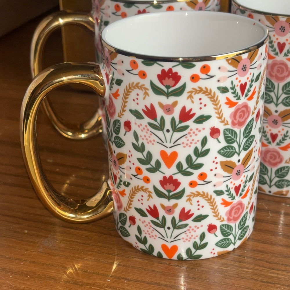 Grace Teaware Strawberry Fields Porcelain Mug Set of 3 - Picture 2 of 4